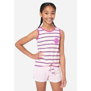 Tie Front Graphic Ringer Tank, Size L ( 12/14) Tank Top By Justice